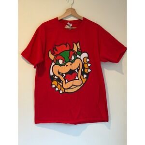 Official Nintendo Super Mario Bros. Bowser Graphic T-shirt, Red, Size L